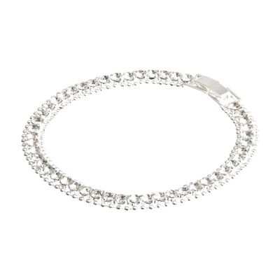Silver tone diamante bracelet
